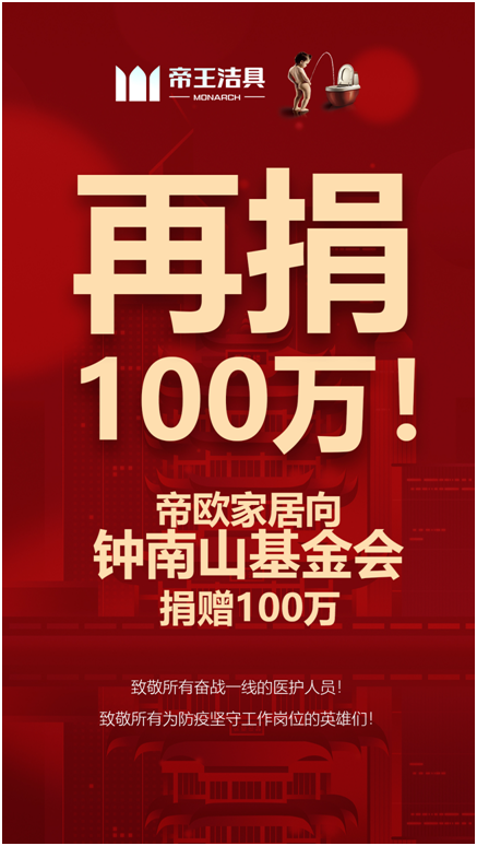 帝王潔具捐款100萬